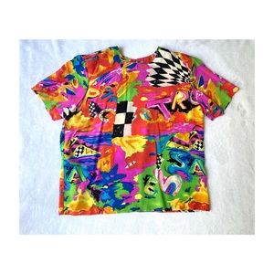 Vintage Multi colored silk blouse